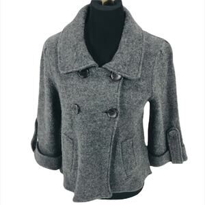 Coupe Collection Wool Cape Coat Gray Size Medium